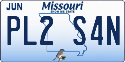 MO license plate PL2S4N