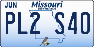 MO license plate PL2S4O