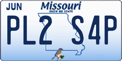 MO license plate PL2S4P