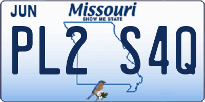MO license plate PL2S4Q