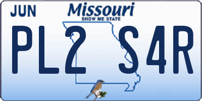MO license plate PL2S4R