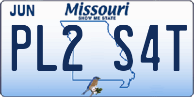 MO license plate PL2S4T