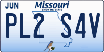 MO license plate PL2S4V
