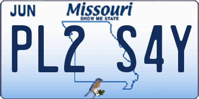 MO license plate PL2S4Y