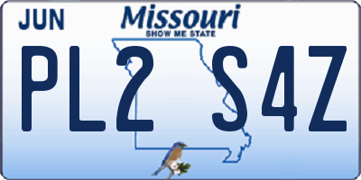 MO license plate PL2S4Z