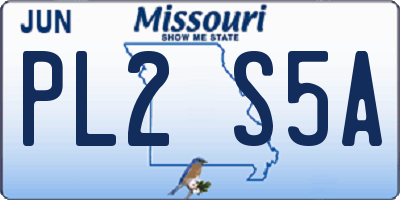MO license plate PL2S5A