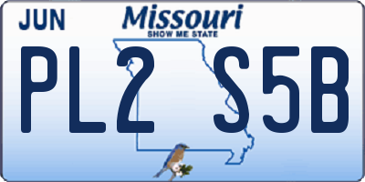 MO license plate PL2S5B