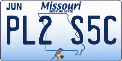 MO license plate PL2S5C