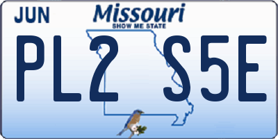 MO license plate PL2S5E