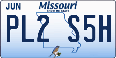MO license plate PL2S5H