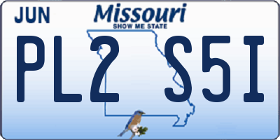 MO license plate PL2S5I