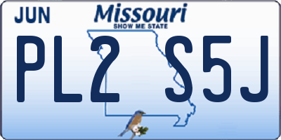 MO license plate PL2S5J