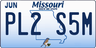 MO license plate PL2S5M