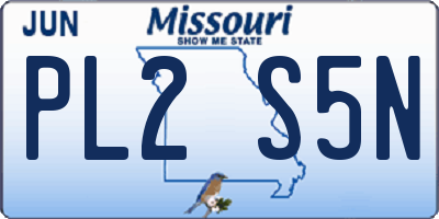 MO license plate PL2S5N