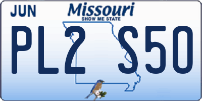 MO license plate PL2S5O
