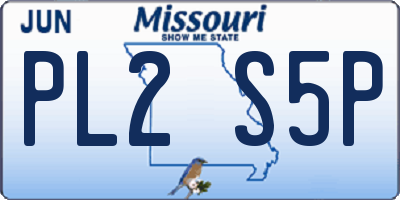 MO license plate PL2S5P