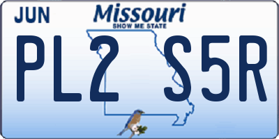 MO license plate PL2S5R