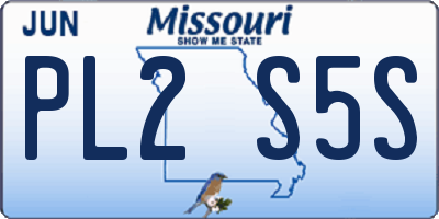 MO license plate PL2S5S