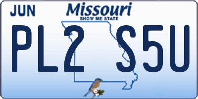 MO license plate PL2S5U