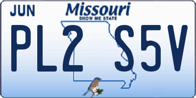 MO license plate PL2S5V