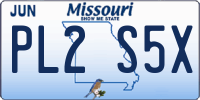 MO license plate PL2S5X