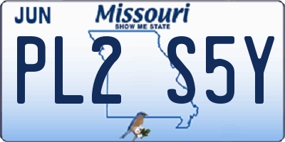 MO license plate PL2S5Y