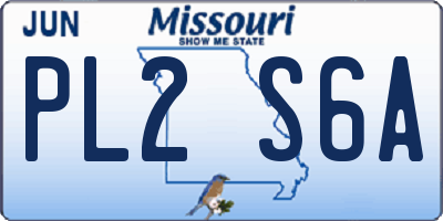 MO license plate PL2S6A
