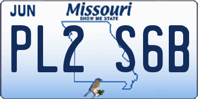 MO license plate PL2S6B