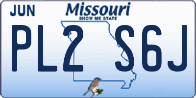 MO license plate PL2S6J