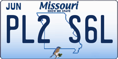 MO license plate PL2S6L