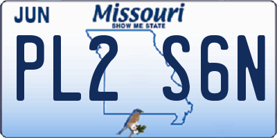 MO license plate PL2S6N