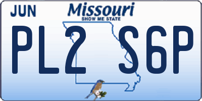 MO license plate PL2S6P