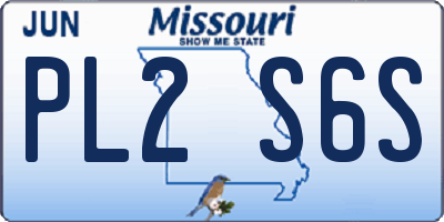 MO license plate PL2S6S