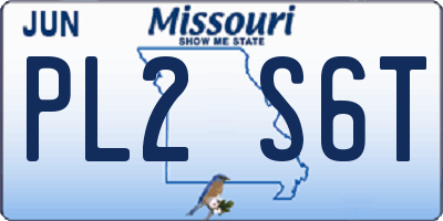 MO license plate PL2S6T