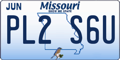 MO license plate PL2S6U