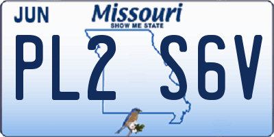 MO license plate PL2S6V