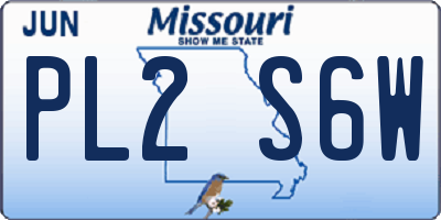 MO license plate PL2S6W