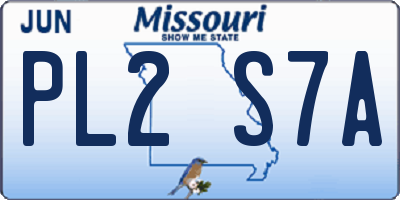 MO license plate PL2S7A