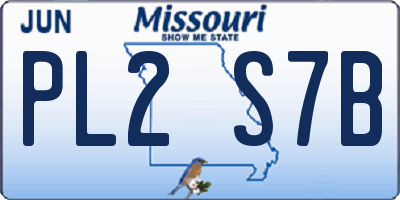 MO license plate PL2S7B