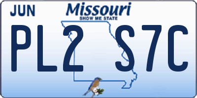 MO license plate PL2S7C