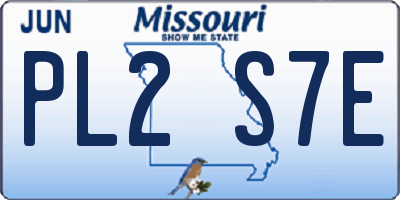 MO license plate PL2S7E