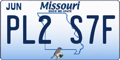 MO license plate PL2S7F