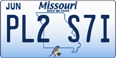 MO license plate PL2S7I