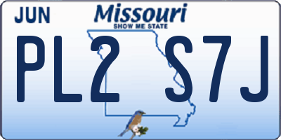 MO license plate PL2S7J