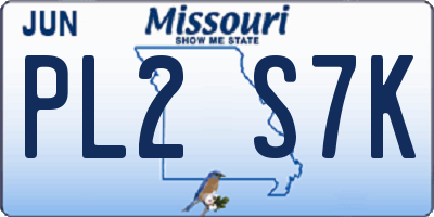 MO license plate PL2S7K