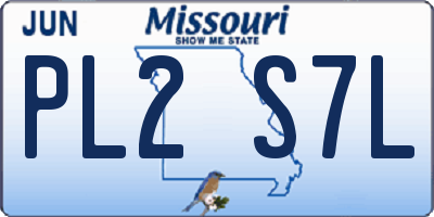 MO license plate PL2S7L