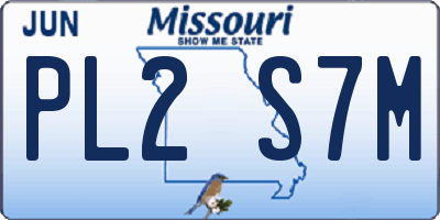 MO license plate PL2S7M