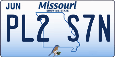MO license plate PL2S7N