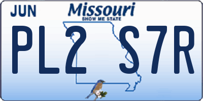 MO license plate PL2S7R