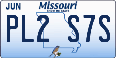 MO license plate PL2S7S